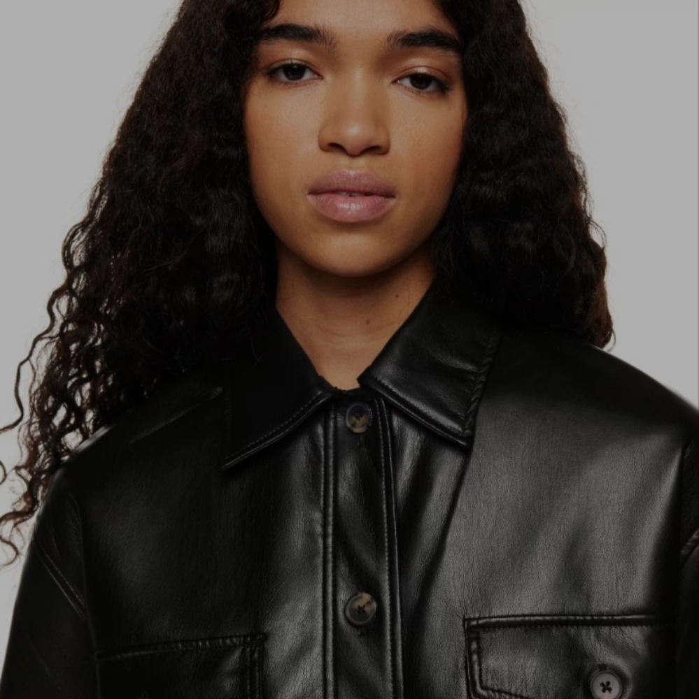 The GANNA Aritzia Leather Shirt Jacket - Picture 4 of 10